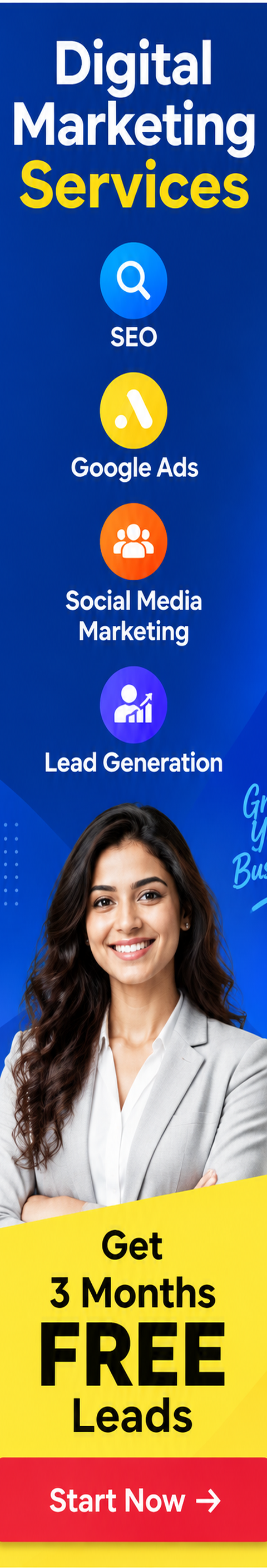 Digital Marketing Services — SEO, Google Ads, Social Media Marketing, Lead Generation — Get 3 Months Free Leads